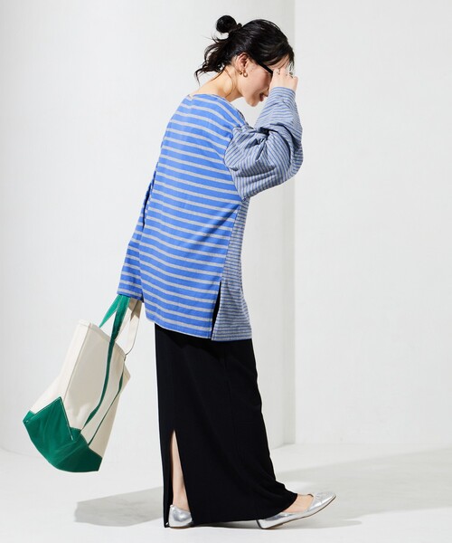 FREAK'S STORE（フリークスストア）の「限定展開　セルフカット リブ タイトスカート（スカート・レディース・杢グレー/ナチュラル/ベージュ/ブラック/オレンジ/ネイビー/チャコールグレー・ﾌﾘ-）」の8枚目の写真