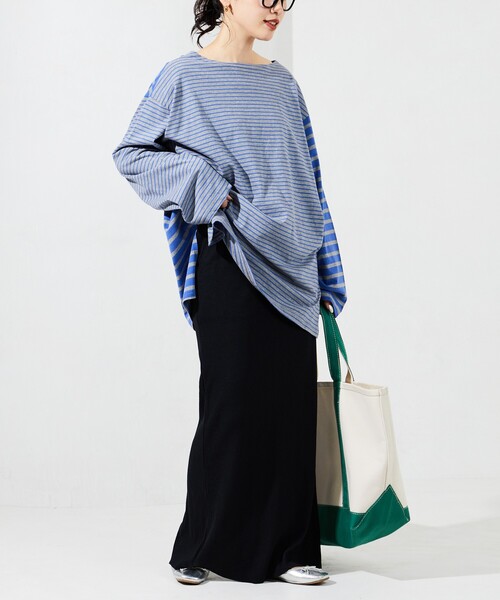 FREAK'S STORE（フリークスストア）の「限定展開　セルフカット リブ タイトスカート（スカート・レディース・杢グレー/ナチュラル/ベージュ/ブラック/オレンジ/ネイビー/チャコールグレー・ﾌﾘ-）」の10枚目の写真