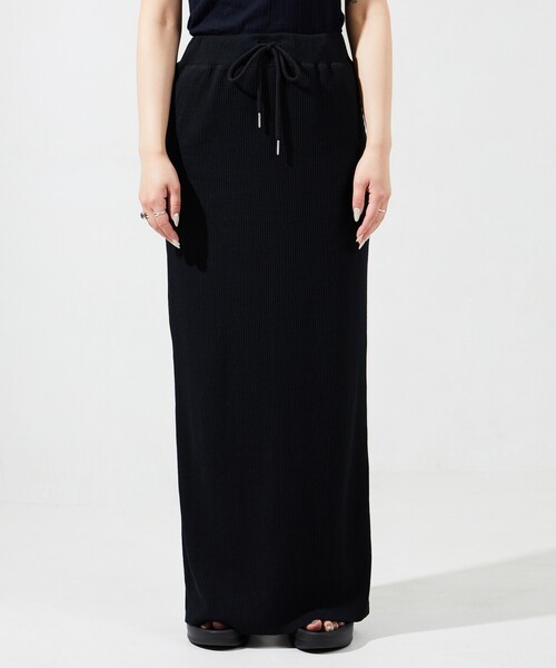 FREAK'S STORE（フリークスストア）の「限定展開　セルフカット リブ タイトスカート（スカート・レディース・杢グレー/ナチュラル/ベージュ/ブラック/オレンジ/ネイビー/チャコールグレー・ﾌﾘ-）」の12枚目の写真