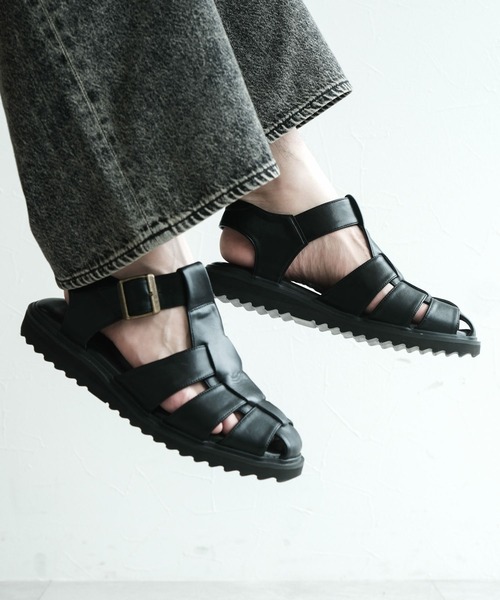 RAGEBLUE（レイジブルー）の「シンセティックレザー/グルカサンダル（サンダル・メンズ・ベージュ/ブラック・LARGE/MEDIUM）」の2枚目の写真