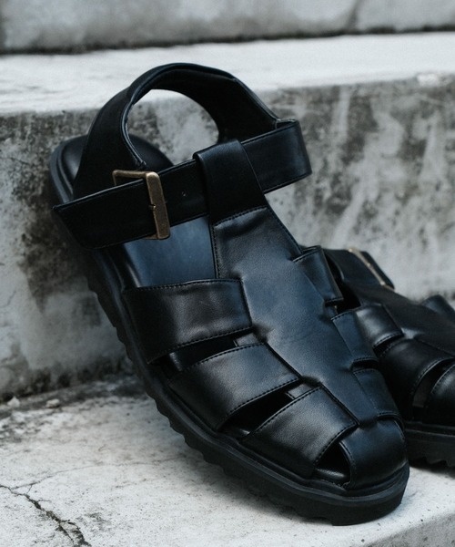 RAGEBLUE（レイジブルー）の「シンセティックレザー/グルカサンダル（サンダル・メンズ・ベージュ/ブラック・LARGE/MEDIUM）」の18枚目の写真