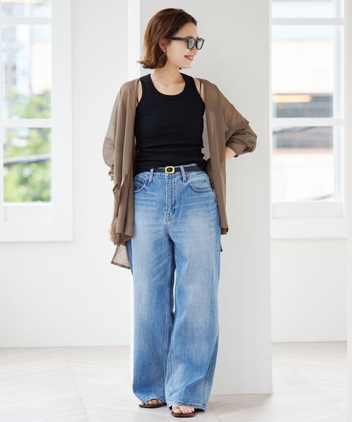 スローブイエナ ビスコースリネンボタンレスカーディガン 2024SS SLOBE IENA（スローブイエナ）の「ビスコースリネンボタンレス