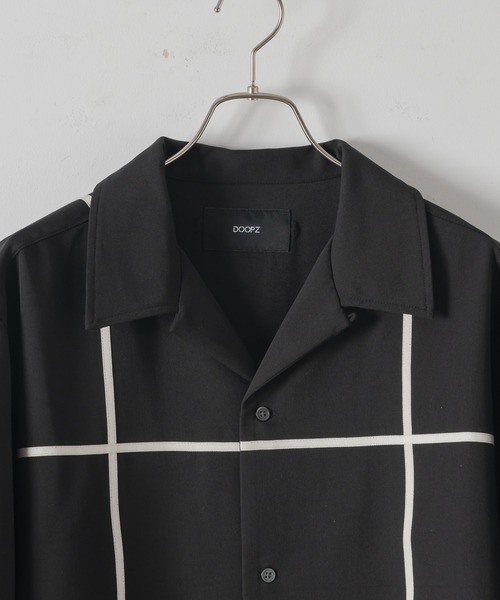 DOOPZ（ドープス）の「Big Check Open Collar Shirt - ビッグチェックオープンカラーシャツ（シャツ/ブラウス・メンズ・ホワイト/ブラック・LARGE/MEDIUM/SMALL）」の3枚目の写真