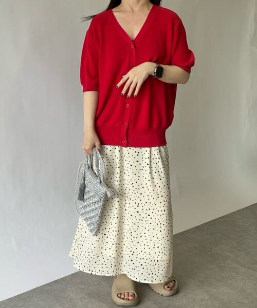 un dix cors（アンディコール）の「変形ドットナロースカート（スカート・レディース・ブラック/ホワイト・FREE）」の7枚目の写真