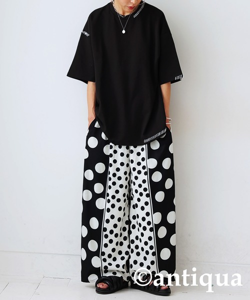 antiqua(アンティカ)の「ハンドステッチポンチTシャツ(Tシャツ/カットソー・レディース・グレー系その他/ブラック×ホワイト/ホワイト×ブラック・ONESIZE)」の20枚目の写真