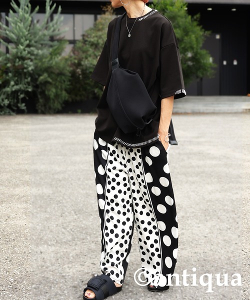 antiqua(アンティカ)の「ハンドステッチポンチTシャツ(Tシャツ/カットソー・レディース・グレー系その他/ブラック×ホワイト/ホワイト×ブラック・ONESIZE)」の22枚目の写真