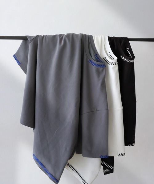 antiqua(アンティカ)の「ハンドステッチポンチTシャツ(Tシャツ/カットソー・レディース・グレー系その他/ブラック×ホワイト/ホワイト×ブラック・ONESIZE)」の16枚目の写真