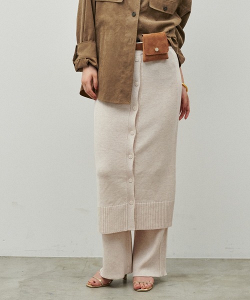 LARUTA】ウール混前開き2WAYスカート（スカート）｜LARUTA（ラルータ  
