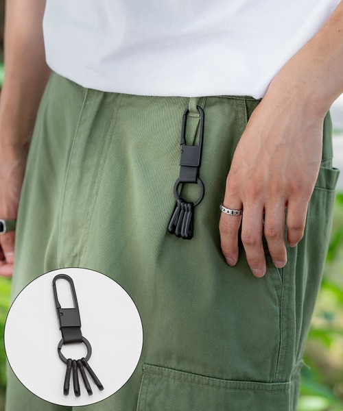 improves(インプローブス)の「カラビナ キーリング ホルダー(キーホルダー・メンズ・アンティークゴールド/シルバー/ブラック・FREE)」の1枚目の写真