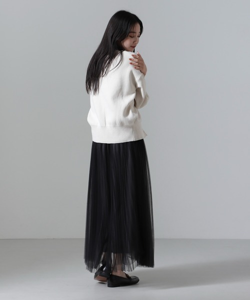 NANO universe(ナノユニバース)の「洗濯機洗い可リネンライクスウェット風ニットカーディガン(カーディガン/ボレロ・レディース・ライトブルー/ブラック/アイボリー・FREE)」の15枚目の写真