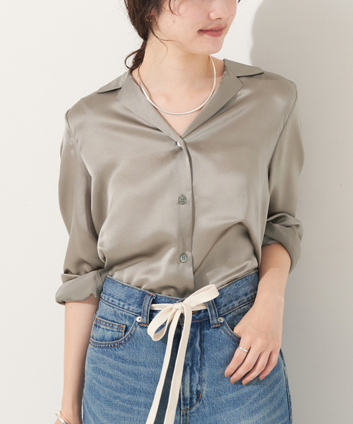 plage（プラージュ）の「R'IAM Silk Open Collar シャツ（シャツ