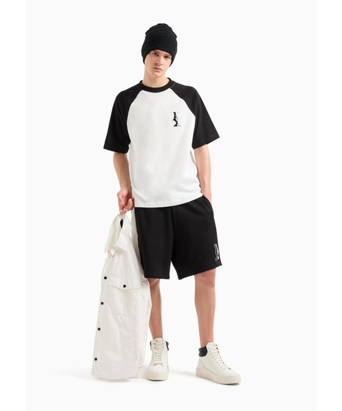 【セール】【A|X アルマーニ エクスチェンジ】＜オンライン限定＞フロックロゴパッチ 半袖クルーネックTシャツ/REGULAR+（Tシャツ/カットソー）｜ARMANI EXCHANGE（アルマーニエクスチェンジ）