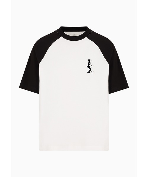 【セール】【A|X アルマーニ エクスチェンジ】＜オンライン限定＞フロックロゴパッチ 半袖クルーネックTシャツ/REGULAR+（Tシャツ/カットソー）｜ARMANI EXCHANGE（アルマーニエクスチェンジ）