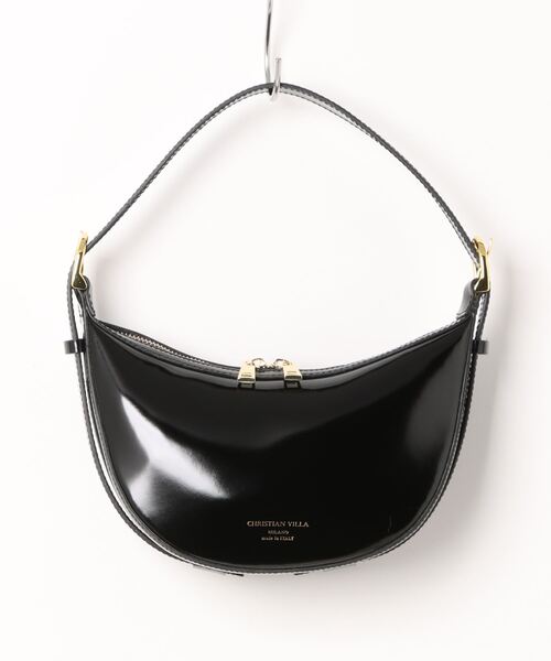 CHRISTIAN VILLA（クリスチャンヴィラ）の「【CHRISTIAN VILLA】レザーホーボーバッグ(Q46485)（ハンドバッグ・レディース・ブラック・ALL）」の6枚目の写真