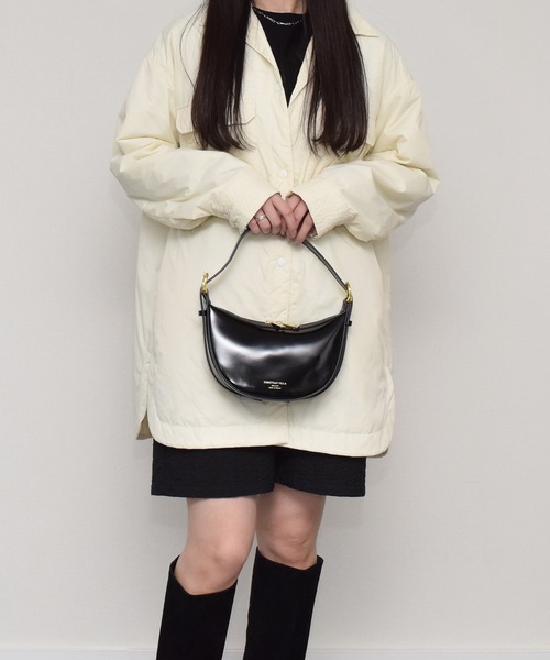 CHRISTIAN VILLA（クリスチャンヴィラ）の「【CHRISTIAN VILLA】レザーホーボーバッグ(Q46485)（ハンドバッグ・レディース・ブラック・ALL）」の7枚目の写真