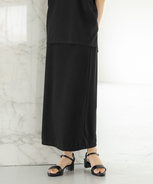 Elura（エルーラ）の「ドレスアップリブナロースカート/ 135284（スカート・レディース・ブラック/ブルー系その他5・FREE）」の2枚目の写真