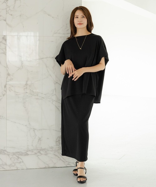 Elura（エルーラ）の「ドレスアップリブナロースカート/ 135284（スカート・レディース・ブラック/ブルー系その他5・FREE）」の4枚目の写真