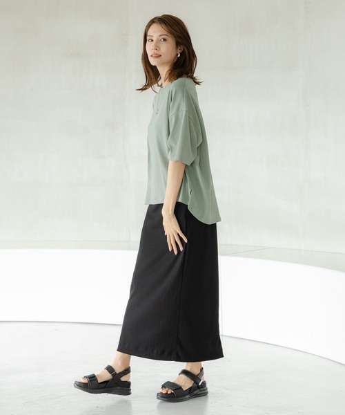 Elura（エルーラ）の「ドレスアップリブナロースカート/ 135284（スカート・レディース・ブラック/ブルー系その他5・FREE）」の7枚目の写真