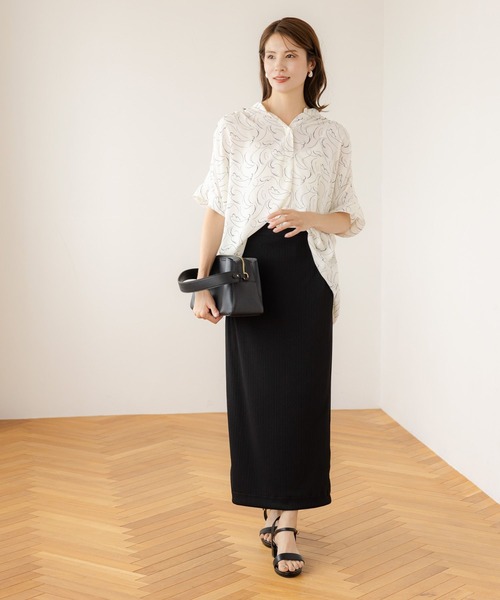 Elura（エルーラ）の「ドレスアップリブナロースカート/ 135284（スカート・レディース・ブラック/ブルー系その他5・FREE）」の9枚目の写真