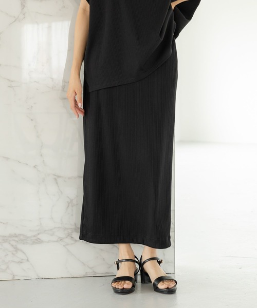 Elura（エルーラ）の「ドレスアップリブナロースカート/ 135284（スカート・レディース・ブラック/ブルー系その他5・FREE）」の3枚目の写真