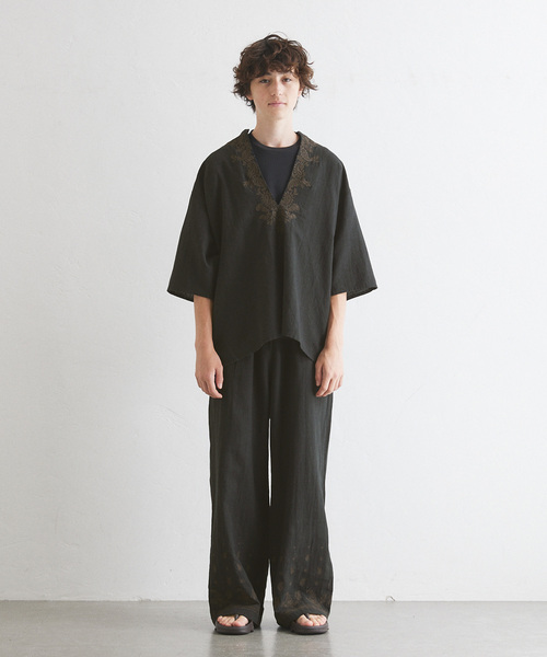 417 EDIFICE（フォーワンセブンエディフィス）の「メンアサエンブロイダリー イージーパンツ（スラックス・メンズ・ブラック・LARGE/MEDIUM）」の11枚目の写真