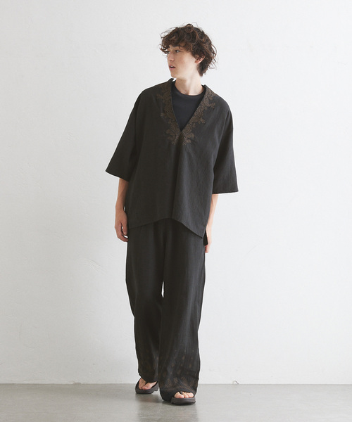 417 EDIFICE（フォーワンセブンエディフィス）の「メンアサエンブロイダリー イージーパンツ（スラックス・メンズ・ブラック・LARGE/MEDIUM）」の10枚目の写真