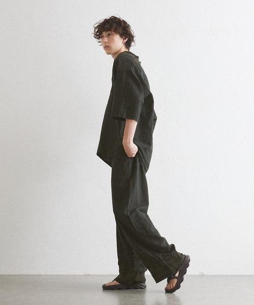 417 EDIFICE（フォーワンセブンエディフィス）の「メンアサエンブロイダリー イージーパンツ（スラックス・メンズ・ブラック・LARGE/MEDIUM）」の8枚目の写真