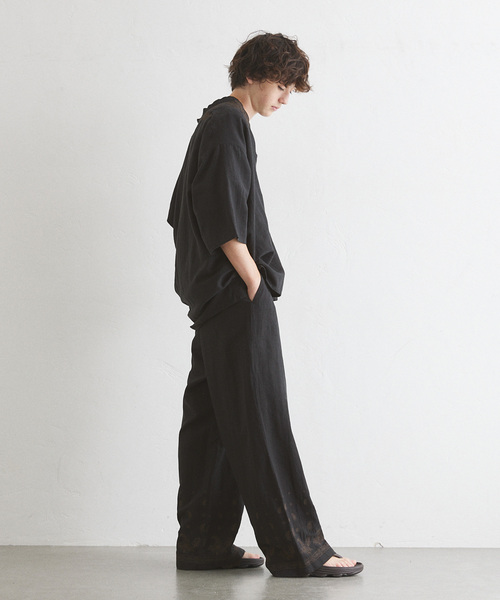 417 EDIFICE（フォーワンセブンエディフィス）の「メンアサエンブロイダリー イージーパンツ（スラックス・メンズ・ブラック・LARGE/MEDIUM）」の6枚目の写真