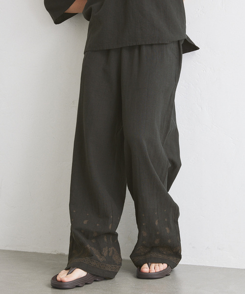 417 EDIFICE（フォーワンセブンエディフィス）の「メンアサエンブロイダリー イージーパンツ（スラックス・メンズ・ブラック・LARGE/MEDIUM）」の13枚目の写真