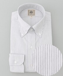 【Single Needle Tailoring / 形態安定】メランジカラーストライプ シャツ/B.D.
