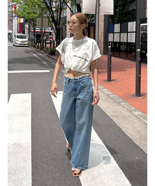 Ungrid(アングリッド)の「ミックスロゴデザインTee(Tシャツ/カットソー・レディース・イエロー/オフホワイト/チャコールグレー・FREE)」の5枚目の写真