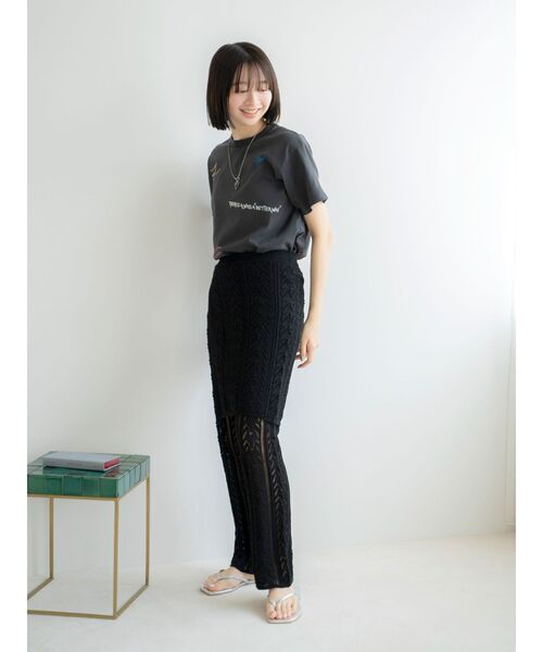 Ungrid(アングリッド)の「ミックスロゴデザインTee(Tシャツ/カットソー・レディース・イエロー/オフホワイト/チャコールグレー・FREE)」の11枚目の写真