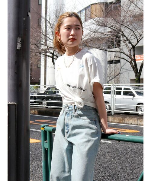 Ungrid(アングリッド)の「ミックスロゴデザインTee(Tシャツ/カットソー・レディース・イエロー/オフホワイト/チャコールグレー・FREE)」の13枚目の写真