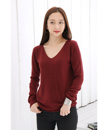 AZUL by moussy | ウォッシャブルソフトタッチV/NニットPO(ニット/セーター)