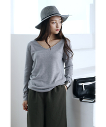 AZUL by moussy | ウォッシャブルソフトタッチV/NニットPO(ニット/セーター)