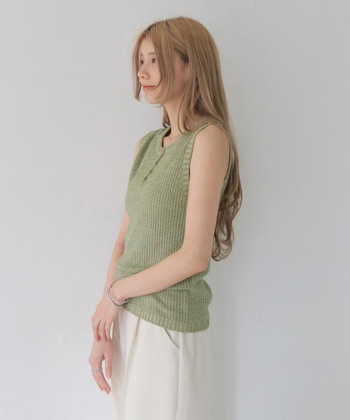 ニット セーター 「CLEIO」地柄編みタンクトップ レディース CLEIO（クレイオ）の「【CLEIO】地柄編みタンクトップ（ニット