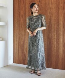 le.coeur blanc | シャーリングスリーブレースドレス(ドレス)