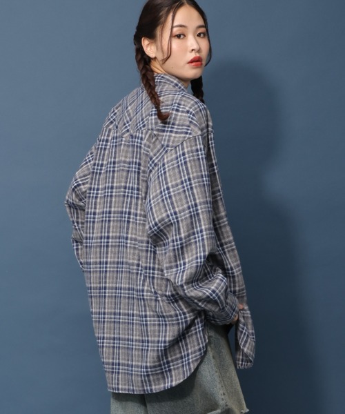 PBLIM（ページボーイリム）の「PBLIM/ウエスタンチェックシャツ（シャツ/ブラウス・レディース・ブルー/レッド・FREE）」の2枚目の写真