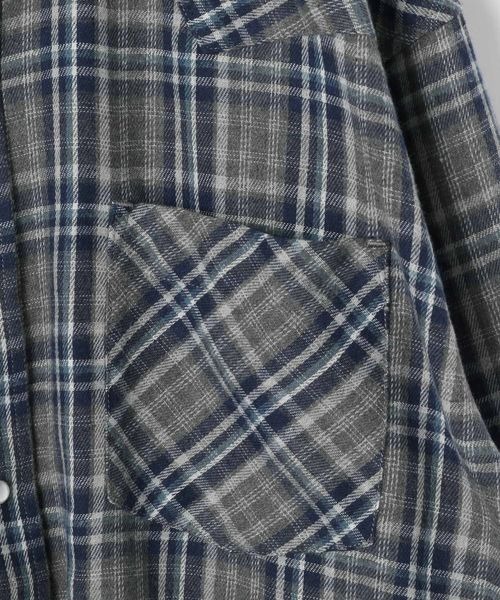 PBLIM（ページボーイリム）の「PBLIM/ウエスタンチェックシャツ（シャツ/ブラウス・レディース・ブルー/レッド・FREE）」の4枚目の写真