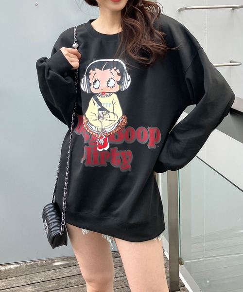 GLAMOROUS JANE(グラマラスジェーン)の「BETTY BOOPプリントプルオーバー(スウェット・レディース・ブラック/チャコールグレー/杢グレー・FREE)」の7枚目の写真