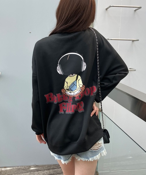 GLAMOROUS JANE(グラマラスジェーン)の「BETTY BOOPプリントプルオーバー(スウェット・レディース・ブラック/チャコールグレー/杢グレー・FREE)」の12枚目の写真