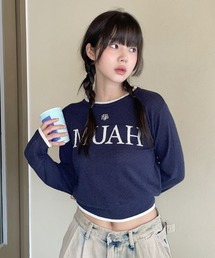 muahmuah([A[A)A'GEM/9 × .kom wmuah muah/[A[Ax LOGO BOUCLE ROUND KNIT/u[N[Ehjbg(jbg/Z[^[)