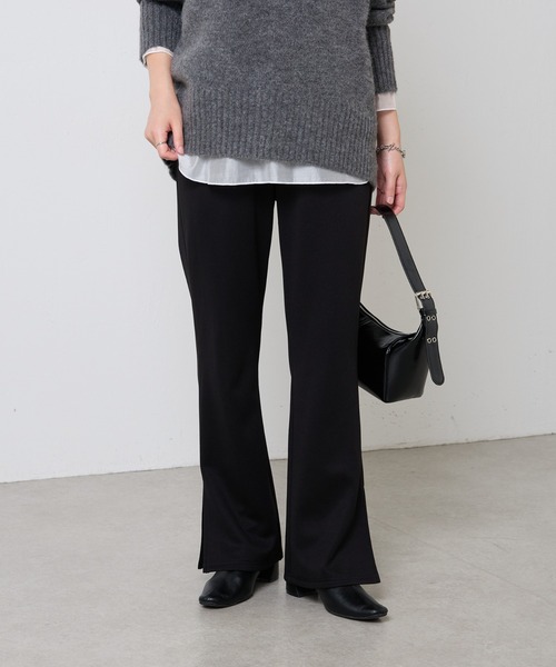 COLLAGE GALLARDAGALANTE（コラージュガリャルダガランテ）の「イージーセミフレアパンツ（その他パンツ・レディース・ブラック・FREE）」の5枚目の写真