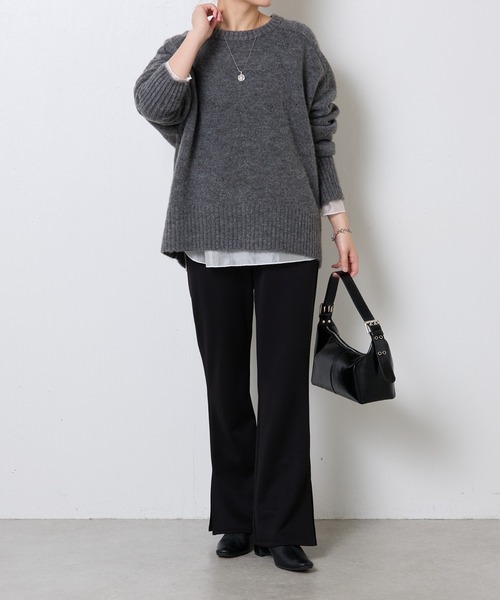 COLLAGE GALLARDAGALANTE（コラージュガリャルダガランテ）の「イージーセミフレアパンツ（その他パンツ・レディース・ブラック・FREE）」の6枚目の写真