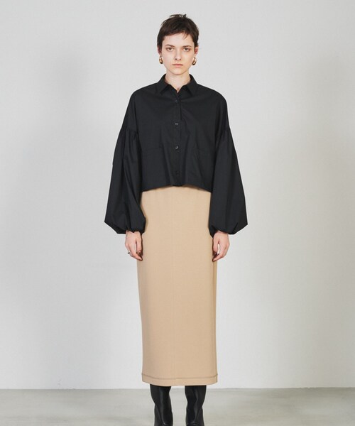 cloenc（クロエンス）の「◆【手洗い可】ボリュームスリーブ クロップドシャツ（シャツ/ブラウス・レディース・アイボリー/ブラック/ブルー・02）」の15枚目の写真