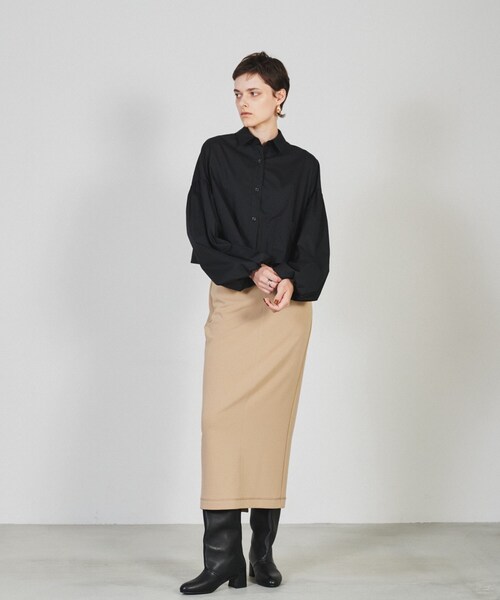 cloenc（クロエンス）の「◆【手洗い可】ボリュームスリーブ クロップドシャツ（シャツ/ブラウス・レディース・アイボリー/ブラック/ブルー・02）」の16枚目の写真