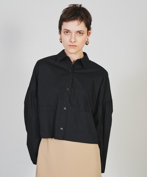 cloenc（クロエンス）の「◆【手洗い可】ボリュームスリーブ クロップドシャツ（シャツ/ブラウス・レディース・アイボリー/ブラック/ブルー・02）」の17枚目の写真