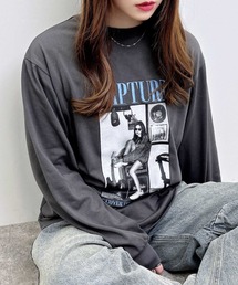転写プリントロゴロングTシャツ