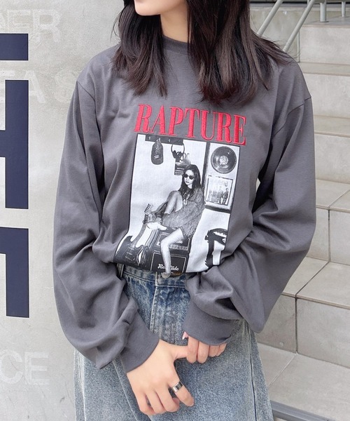INGNI(イング)の「転写プリントロゴロングTシャツ(Tシャツ/カットソー・レディース・ベージュ系2/グレー系9/ホワイト×レッド/グレー系5・M)」の18枚目の写真