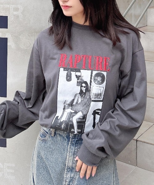 INGNI(イング)の「転写プリントロゴロングTシャツ(Tシャツ/カットソー・レディース・ベージュ系2/グレー系9/ホワイト×レッド/グレー系5・M)」の17枚目の写真